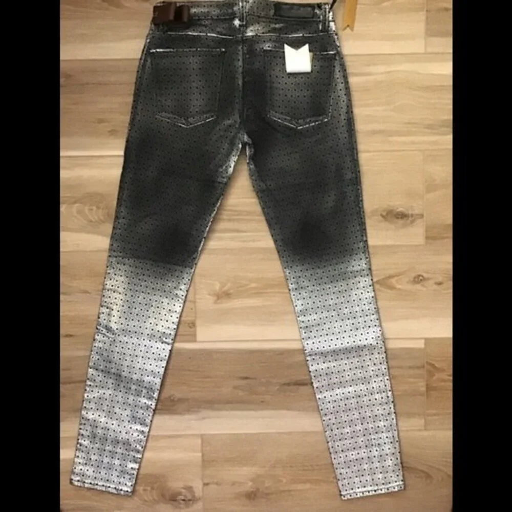 Bones of Glory Silver Skinny Jeans 26 NWT